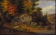 Cornelius Krieghoff Chippewa Indians at a Portage oil painting reproduction